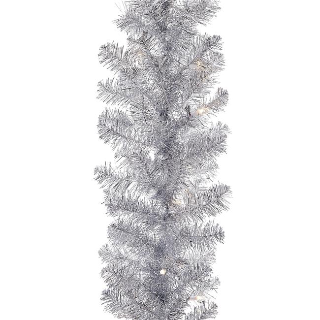 Kurt S. Adler P3007 9 ft. Pre-Lit Silver Point Pine Garland