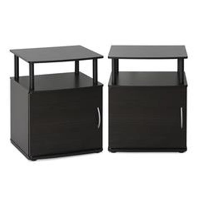 Furinno 2-15114BKW Utility Design End Table  Set Of 2