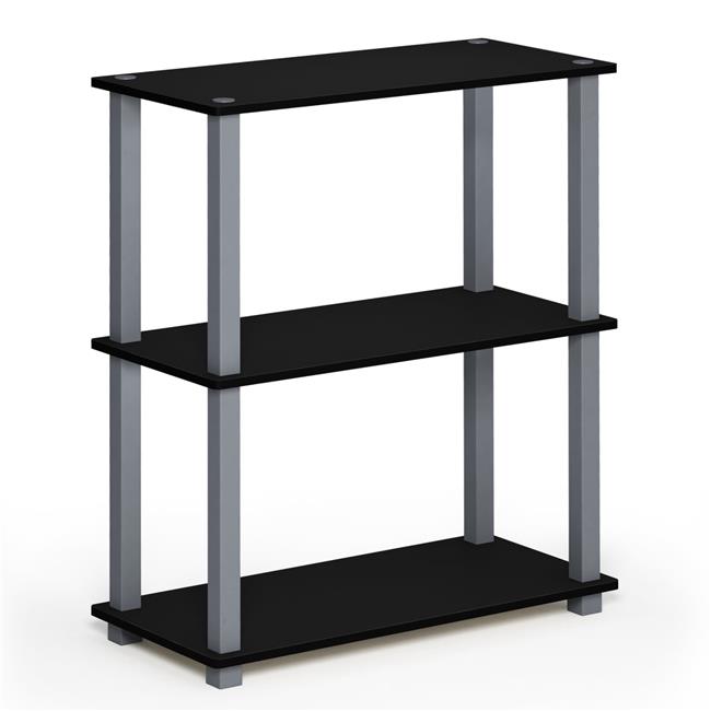 Furinno 18025BK-GY Turn-S-Tube 3-Tier Compact Multipurpose Shelf Display Rack...