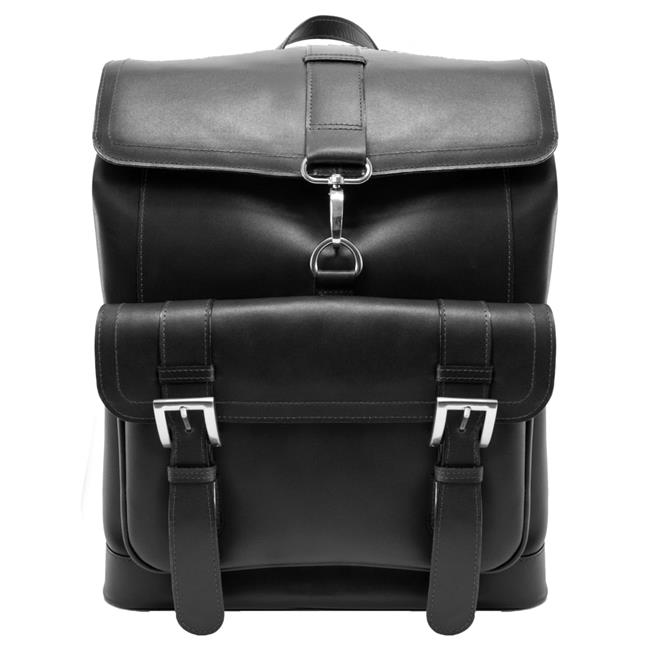 Hagen Leather Laptop Backpack  Black