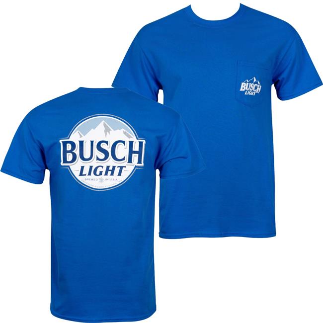 Busch 49450-L Busch Light Blue Front & Back Print Pocket T-Shirt - Large
