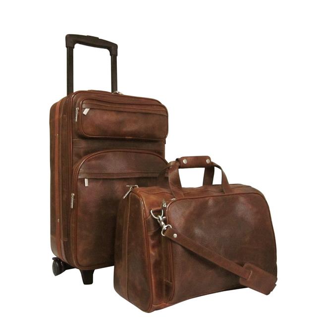 AmeriLeather Leather Traveler Set  Waxy Brown - 2 Piece