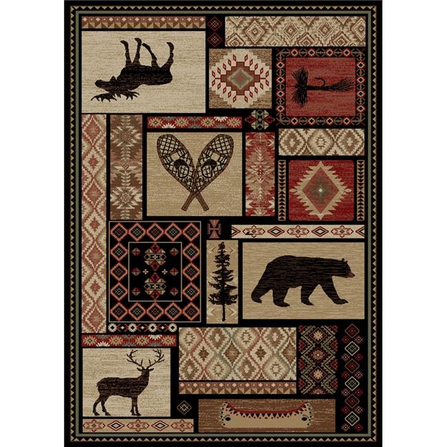 Mayberry Rug LK6913 2X8 2 ft. 3 in. x 7 ft. 7 in. Lodge King Patchwork Area R...