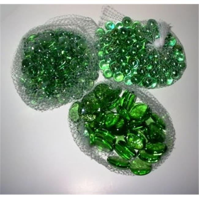Athenas Garden GB-LG-GR 1.5-2 in. 2 lbs Large Glass Gem  Green - Set of 2