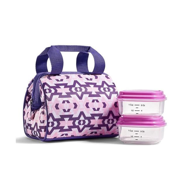 Medport 397LS1514 Fit & Fresh Riley Lunch Bag Set Pink & Purple