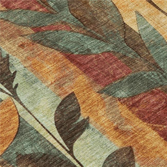 HomeRoots 623467 3 x 5 ft. Wheat & Gold Floral Washable Transitional Indoor &...