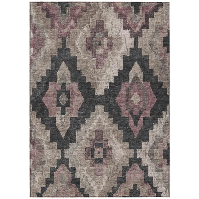 HomeRoots 624935 3 x 5 ft. Taupe & Charcoal Aztec Washable Transitional Indoo...