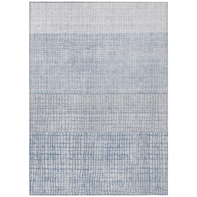 HomeRoots 622042 3 x 5 ft. Sky Blue & Ivory Geometric Washable Transitional I...
