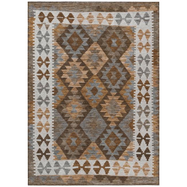 HomeRoots 625726 3 x 5 ft. Copper Ivory & Gray Tribal Washable Transitional I...