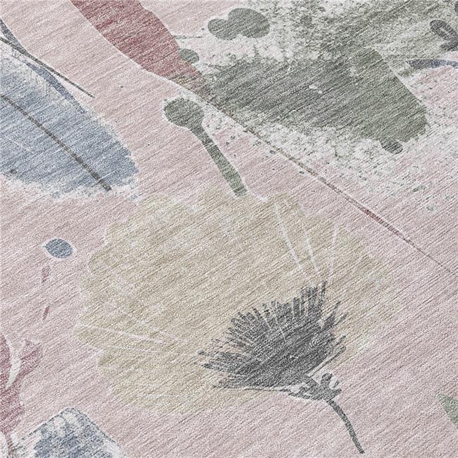 3x5 ft. Blush & Mauve Floral Washable Transitional Indoor & Outdoor Rectangle...