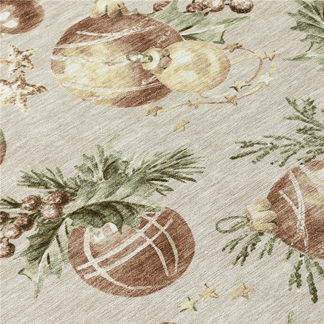 HomeRoots 621826 3 x 5 ft. Beige Brown & Ivory Botanical Leaves Washable Tran...