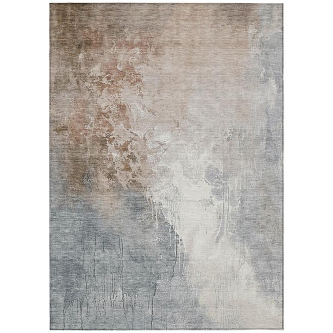 HomeRoots 622462 3 x 5 ft. Rust & Gray Abstract Washable Transitional Indoor ...