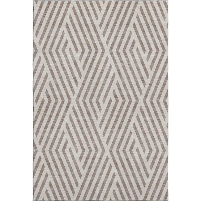 HomeRoots 648593 3 x 5 ft. Taupe & Ivory Geometric Transitional Washable Mach...