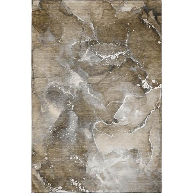 HomeRoots 647219 3 x 5 ft. Brown Ivory & Gray Abstract Transitional Washable ...