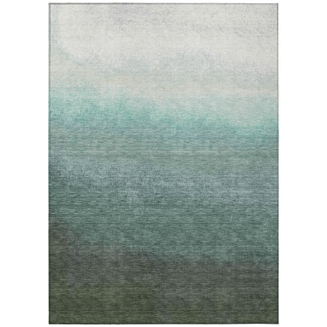 HomeRoots 629040 3 x 5 ft. Pale Aqua & Gray Ombre Washable Transitional Indoo...