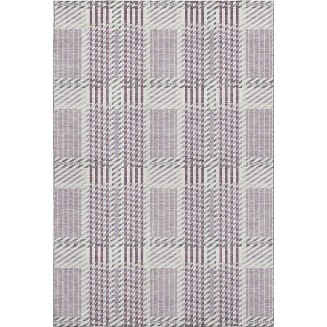 HomeRoots 678731 3 x 5 ft. Lavender Gray & Ivory Plaid Washable Machine Made ...