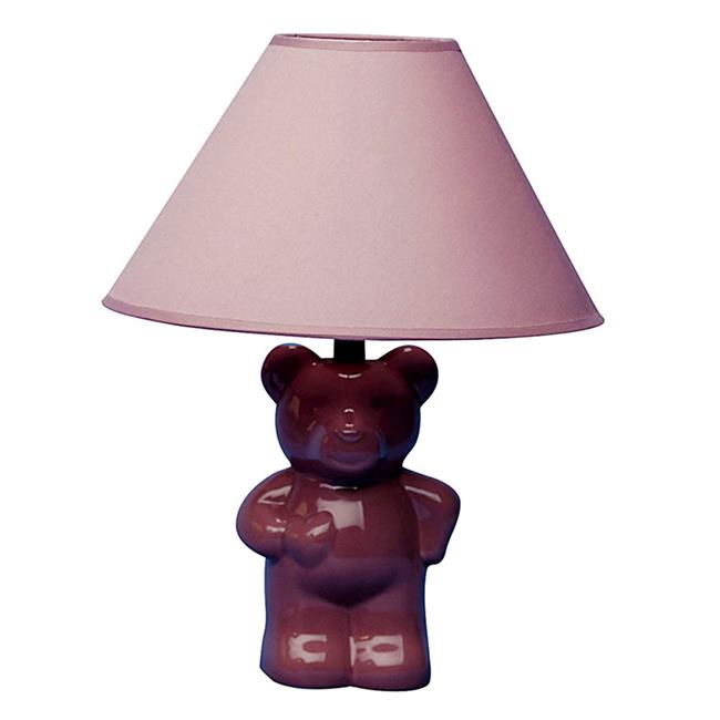 Ore Furniture 611PK 13 in. Ceramic Teddy Bear Lamp - Pink