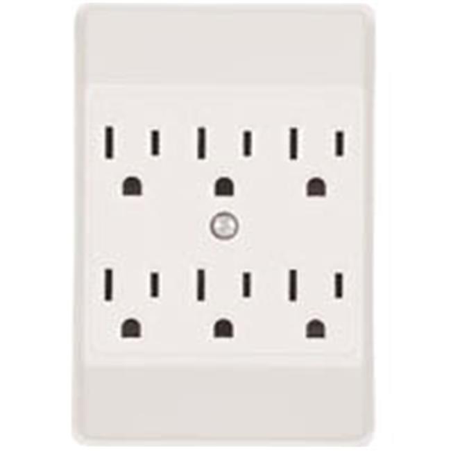 Cooper 4859476 15A 2-6 Outlet Tap Duplex Receptacle  White