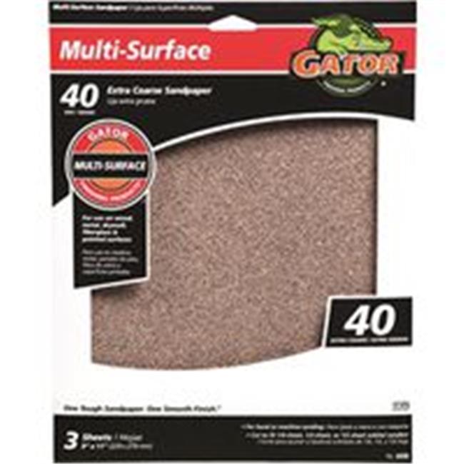 Gator 0404038 Gator Multi-Surface Sanding Sheet  11 x 9 in.  40 Grit