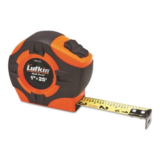 Lufkin 182-PQR1425N 1 in. x 25 ft. Hi-Viz Quickread Power Return Tapes - Orange