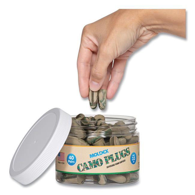 Moldex 507-6685 Professional Plugs Camo Earplugs with Canister - Pair of 40
