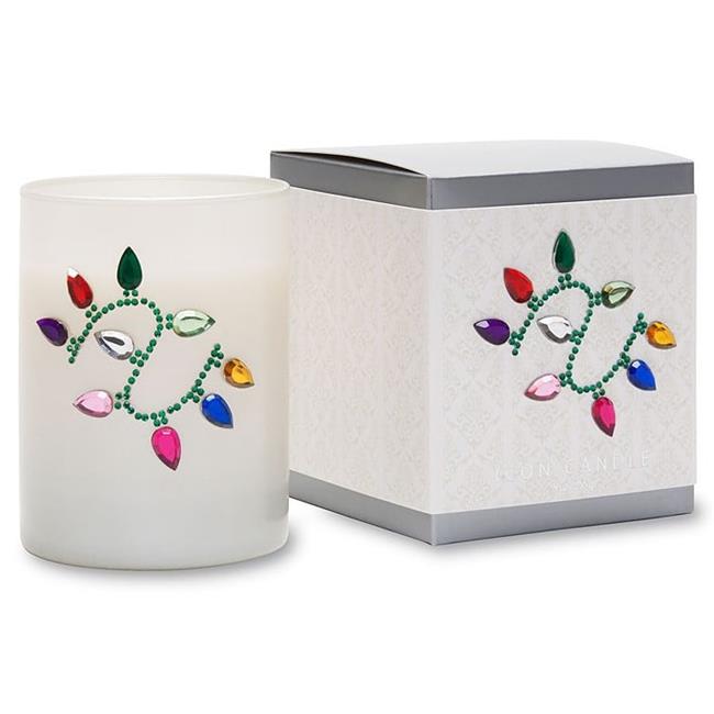 Primal Elements CIWXL Xmas Lights 9.5 oz. Icon Candle in White Glass