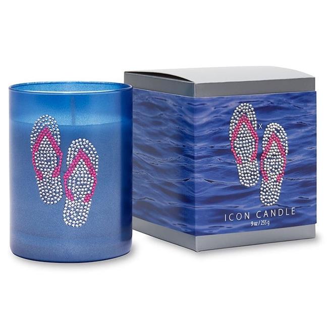 Primal Elements CIBFLIP Flip Flop 9.5 oz. Icon Candle in Blue Glass