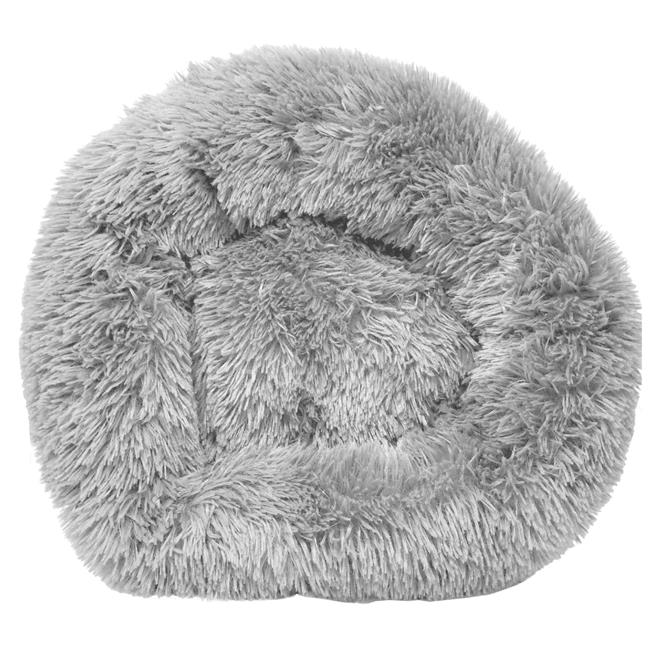 Pet Life PB111GYLG Nestler High-Grade Plush & Soft Rounded Dog Bed Grey - Large