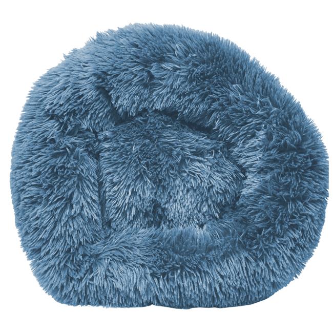 Pet Life PB111BLLG Nestler High-Grade Plush & Soft Rounded Dog Bed Blue - Large