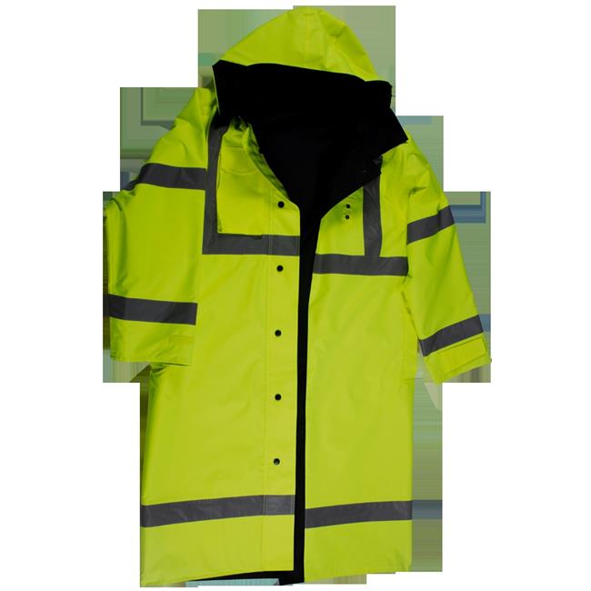Petra Roc LRC-48RV-C3-XL 48 in. Rain Coat Waterproof Reversible Ansi Class 3 ...