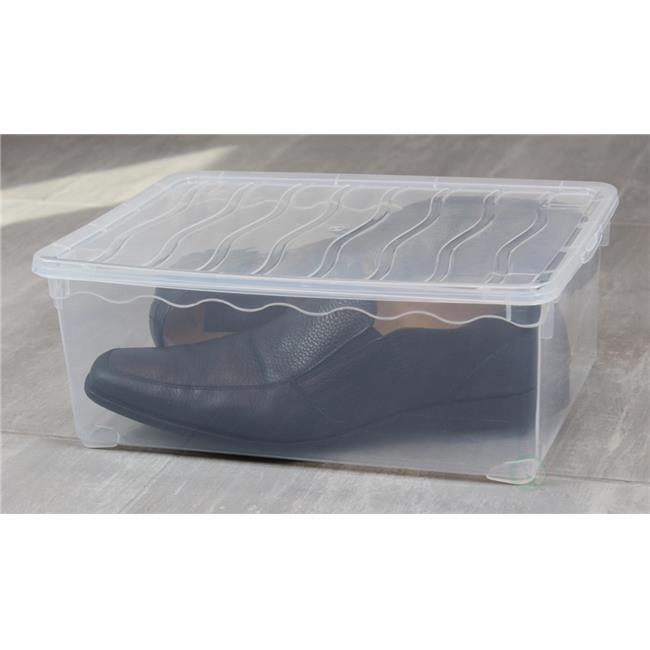 Basicwise QI003259 5.5 x 14 x 10.5 in. Plastic Storage Container Shoe Box  Clear