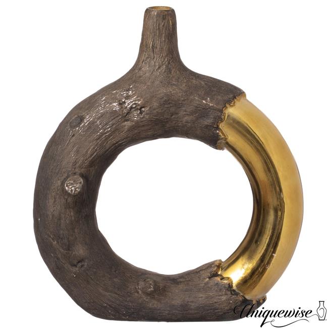 Uniquewise QI004842.L Uniquewise 13-inch Resin Ring Vase with Open Circle Des...