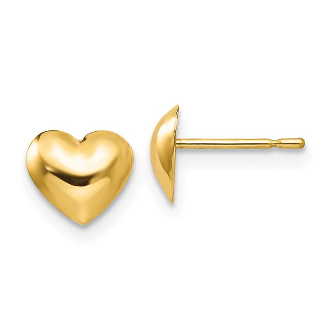Finest Gold 14K Yellow Gold Madi K Childrens Heart Post Earrings