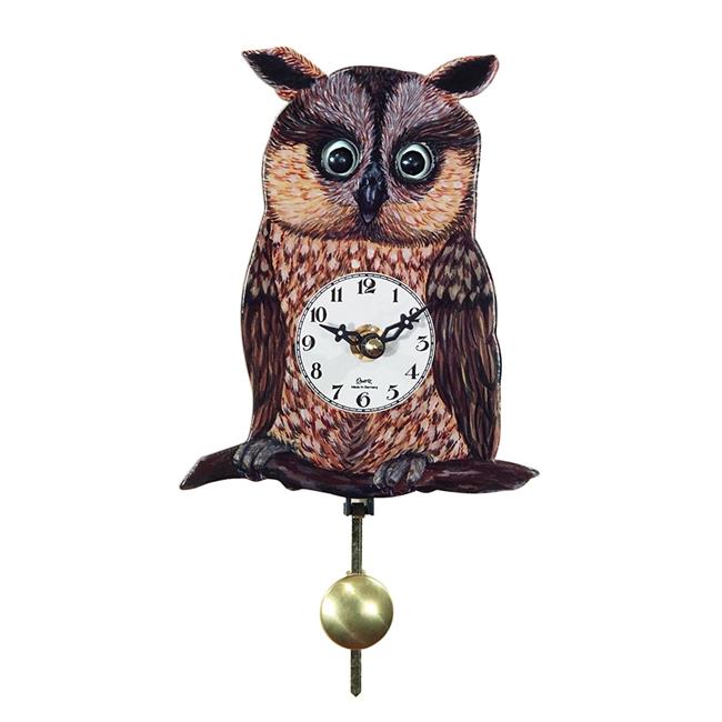 River City Cuckoo OWL-06Q Calarco the Owl - Moving Eyes Owl Clock with Pendulum