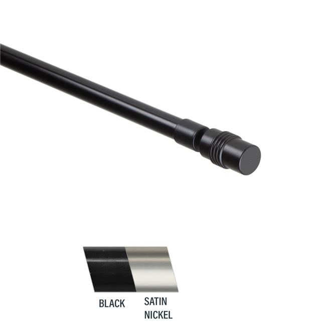 Central Design CF03-28-2 Fass 0.44 in. Curtain Rod  28-48 in. - Black