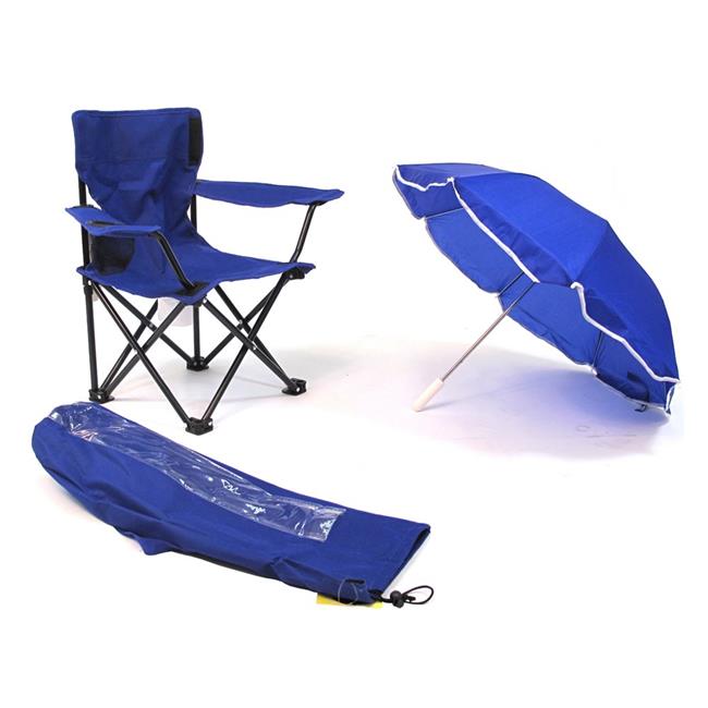 Redmon 9106RB Folding Camp Chair with Umbrella - Royal Blue