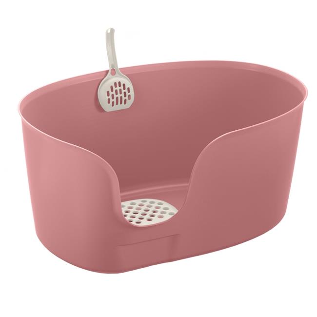 Richell 60035 Richell PAW TRAX High Wall Cat Litter Box XL in Salmon Pink