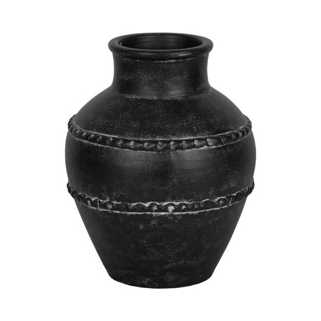 Sagebrook Home 20750-01 12 in. Traditional Terracotta Vase Black