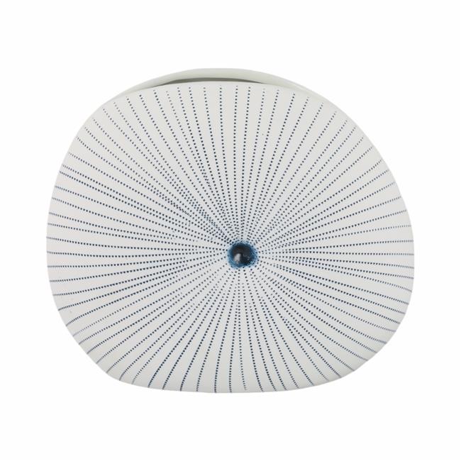 Sagebrook Home 21582-01 10 x 9 in. Round Dotted Shell Vase White & Blue