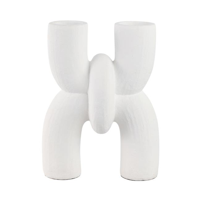 Sagebrook Home 20856 15 in. Modern X Shape Terracotta Vase White