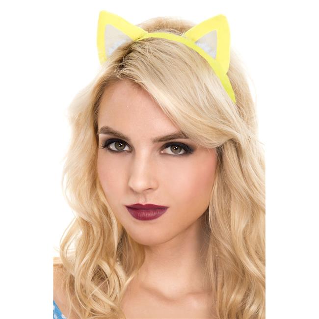 Cat Ears with Headband - Neon Yellow