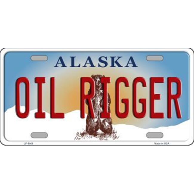 Smart Blonde LP-9608 Oil Rigger Alaska State Background Novelty Metal License...