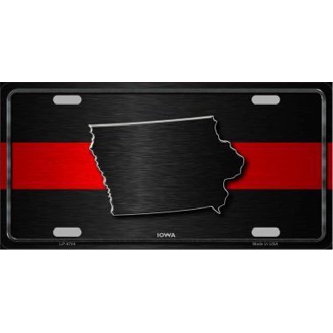 Smart Blonde LP-9704 Iowa Thin Red Line Novelty Metal License Plate - 6 x 12 in.
