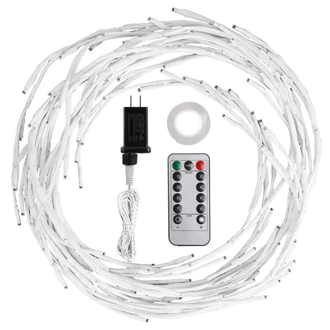 Lighted Birch Garland 7.87 ft. 144 LEDs 8 Modes Timer IP45 Waterproof – Multi…