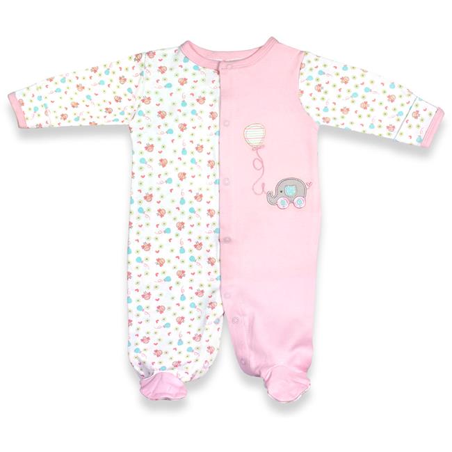 Spencers H744G-1-18-PI 18 Months Girls Sleep N Play Footie Pajama - Birdies P...