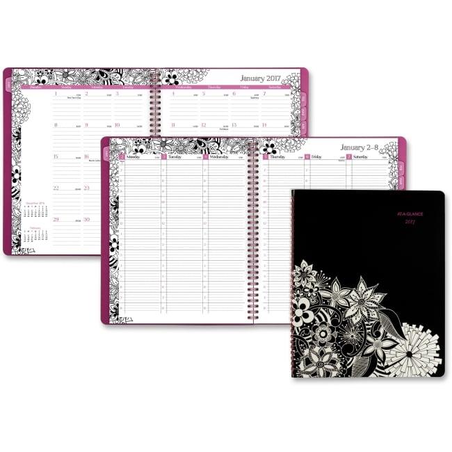 At A Glance AAG589905 FloraDoodle Weekly & Monthly Planner - Assorted Color