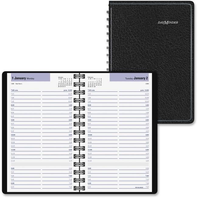 At A Glance AAGG10000 Quarter-hourly Appointment Daily Book - Black