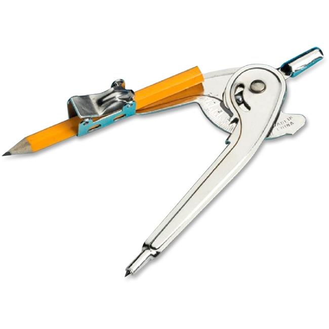 Charles Leonard LEO77365 Metal & Aluminum Compass with Safety Point - Silver