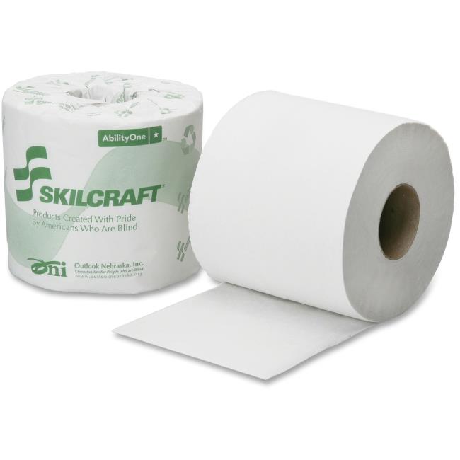 Skilcraft NSN6308729 Two Ply Toilet Tissue  White - 96 Count