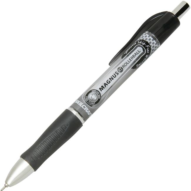 Skilcraft NSN6539297 0.5 mm Magnus Retractable Rollerball Pen  Black